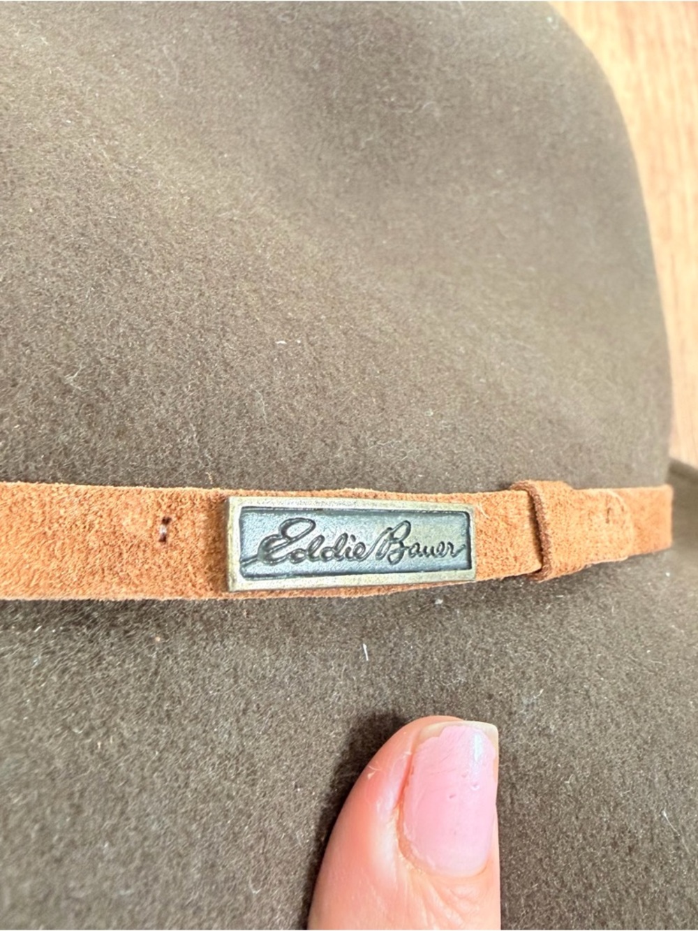 Eddie Bauer Brown wool Fedora with Suede Band - Picture 3 of 6